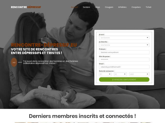 Rencontre-depressif.eu - Site de rencontre pour depressif